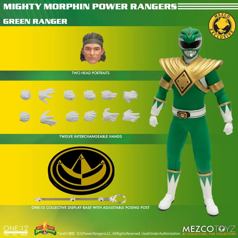 Mezco Toyz ONE:12 Collective: Mighty Morphin Power Rangers Green Ranger SDCC 2023 Exclusive Action Figure 2 Mezco Toyz ONE:12 Collective: Mighty Morphin Power Rangers Green Ranger SDCC 2023 Exclusive Action Figure - Image 2