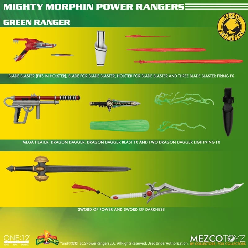 Mezco Toyz ONE:12 Collective: Mighty Morphin Power Rangers Green Ranger SDCC 2023 Exclusive Action Figure 3 Mezco Toyz ONE:12 Collective: Mighty Morphin Power Rangers Green Ranger SDCC 2023 Exclusive Action Figure - Image 3